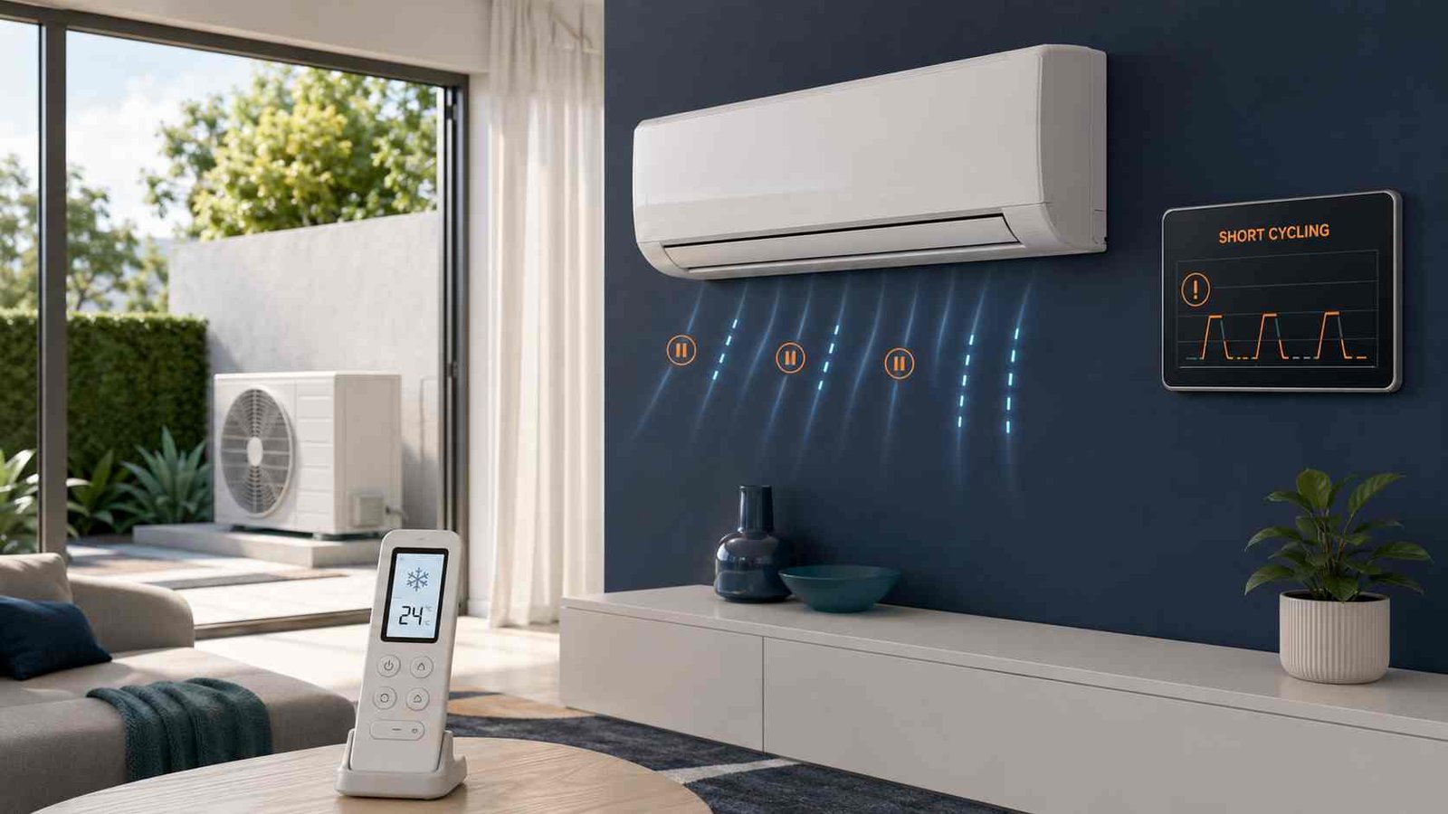 Wall-mounted air conditioner repeatedly stopping during cooling operation