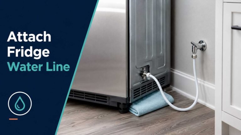 Water supply line securely attached to the back of a refrigerator