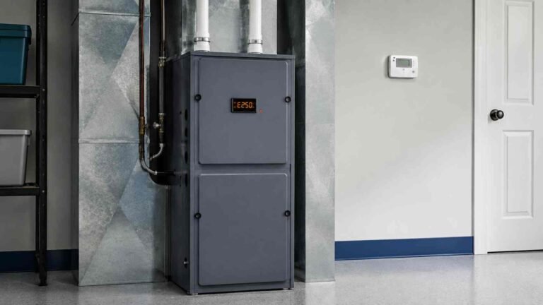Gas furnace diagnostic display showing an E250 error code