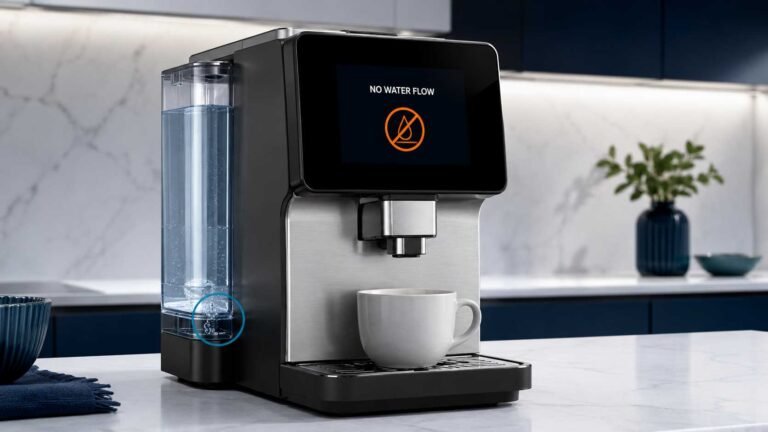 Coffee machine with full tank but no water flowing from spout