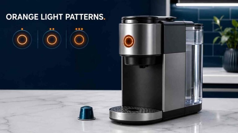 Capsule coffee machine with an orange blinking status light