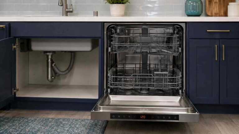 Dishwasher displaying i20 with water remaining near the bottom filter