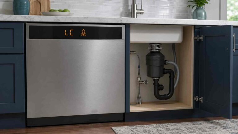 Dishwasher control panel displaying LC leak detection error code