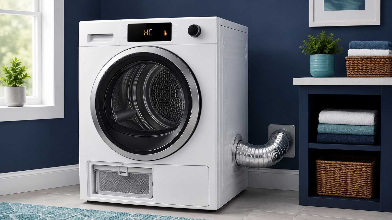 Generic clothes dryer displaying HC heating error on control panel