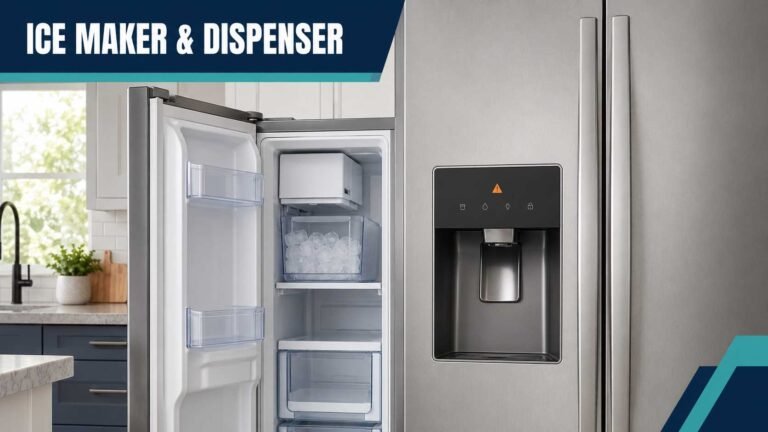 Refrigerator ice maker and water dispenser ready for troubleshooting